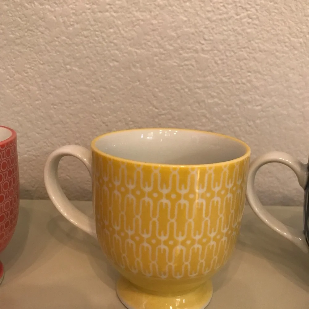 West elm tea cups 8 ounces multicolor